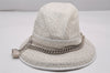 Authentic Christian Dior Trotter Chain Bucket Hat Size 58 Canvas White 8287I