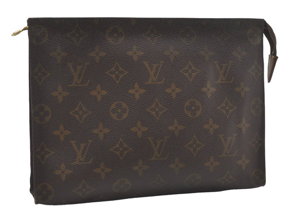 Auth Louis Vuitton Monogram Poche Toilette 26 Cosmetics Pouch Old Model 8288I
