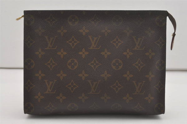 Auth Louis Vuitton Monogram Poche Toilette 26 Cosmetics Pouch Old Model 8288I