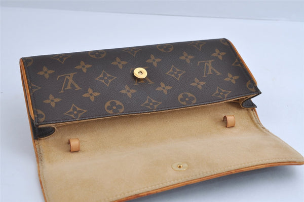 Authentic Louis Vuitton Monogram Pochette Twin GM Shoulder Bag M51852 LV 8289I