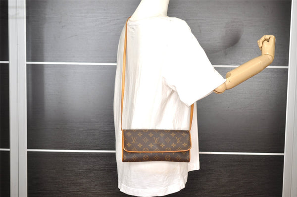 Authentic Louis Vuitton Monogram Pochette Twin GM Shoulder Bag M51852 LV 8289I