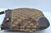 Auth GUCCI Web Sherry Line Mayfair Shoulder Bag GG Canvas Leather Brown 8290H