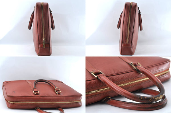 Authentic Louis Vuitton Epi Porte Documents Voyage Briefcase M54473 Brown 8292M
