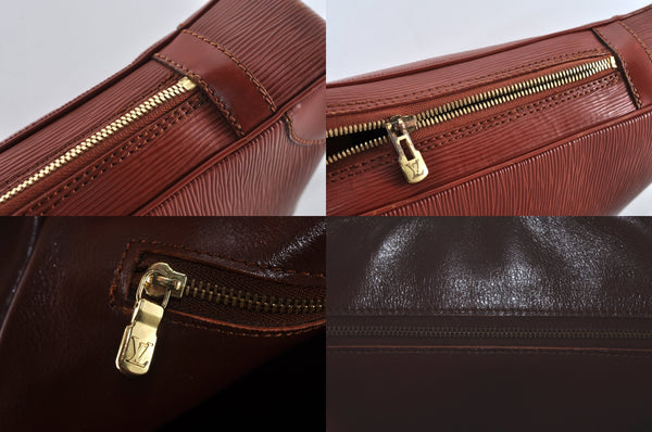 Authentic Louis Vuitton Epi Porte Documents Voyage Briefcase M54473 Brown 8292M