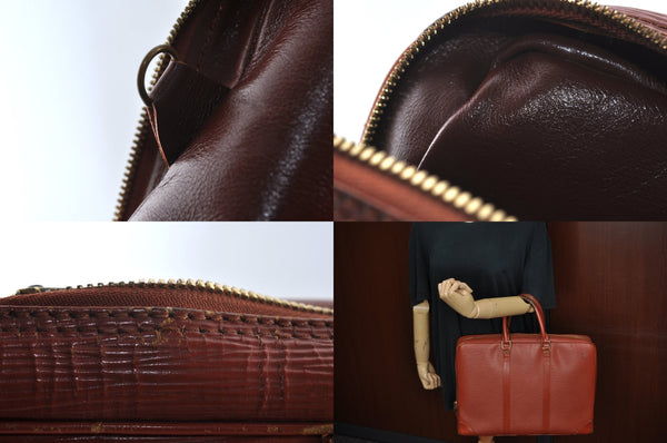 Authentic Louis Vuitton Epi Porte Documents Voyage Briefcase M54473 Brown 8292M