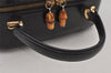 Authentic GUCCI Bamboo 2Way Shoulder Hand Bag Purse Enamel Black 8293J