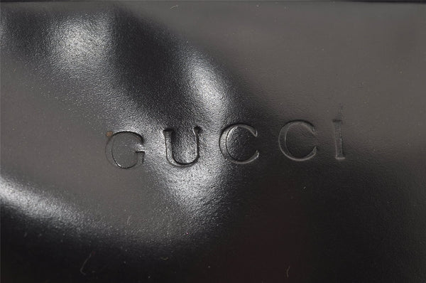 Authentic GUCCI Bamboo 2Way Shoulder Hand Bag Purse Enamel Black 8293J