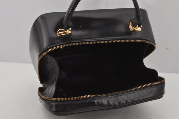 Authentic GUCCI Bamboo 2Way Shoulder Hand Bag Purse Enamel Black 8293J