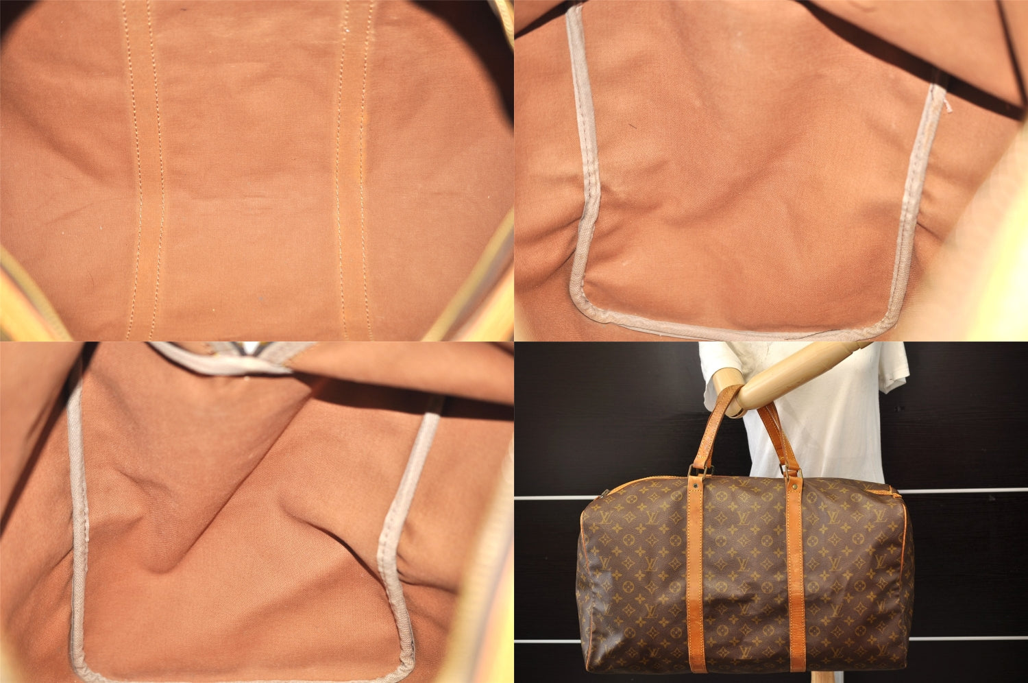Authentic Louis Vuitton Monogram Sac Souple55 Hand Boston Bag Old Model LV 8294M