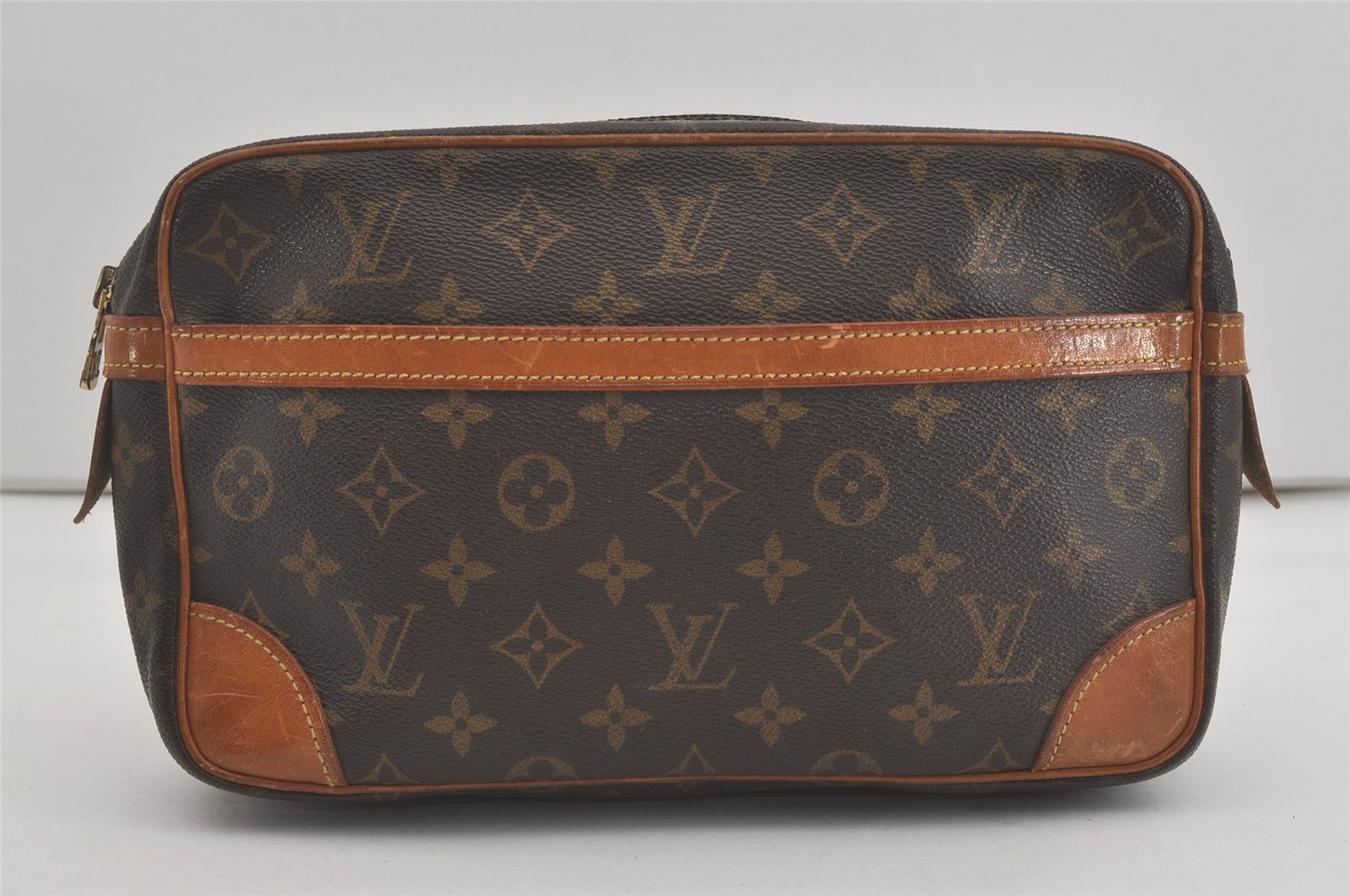 Authentic Louis Vuitton Monogram Compiegne 28 Clutch Hand Bag M51845 LV 8295I
