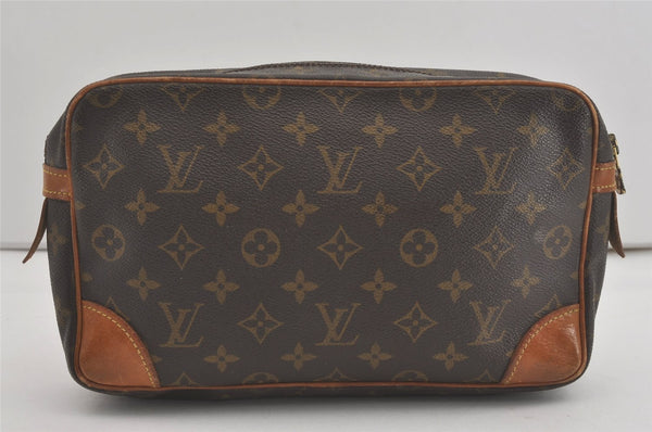 Authentic Louis Vuitton Monogram Compiegne 28 Clutch Hand Bag M51845 LV 8295I