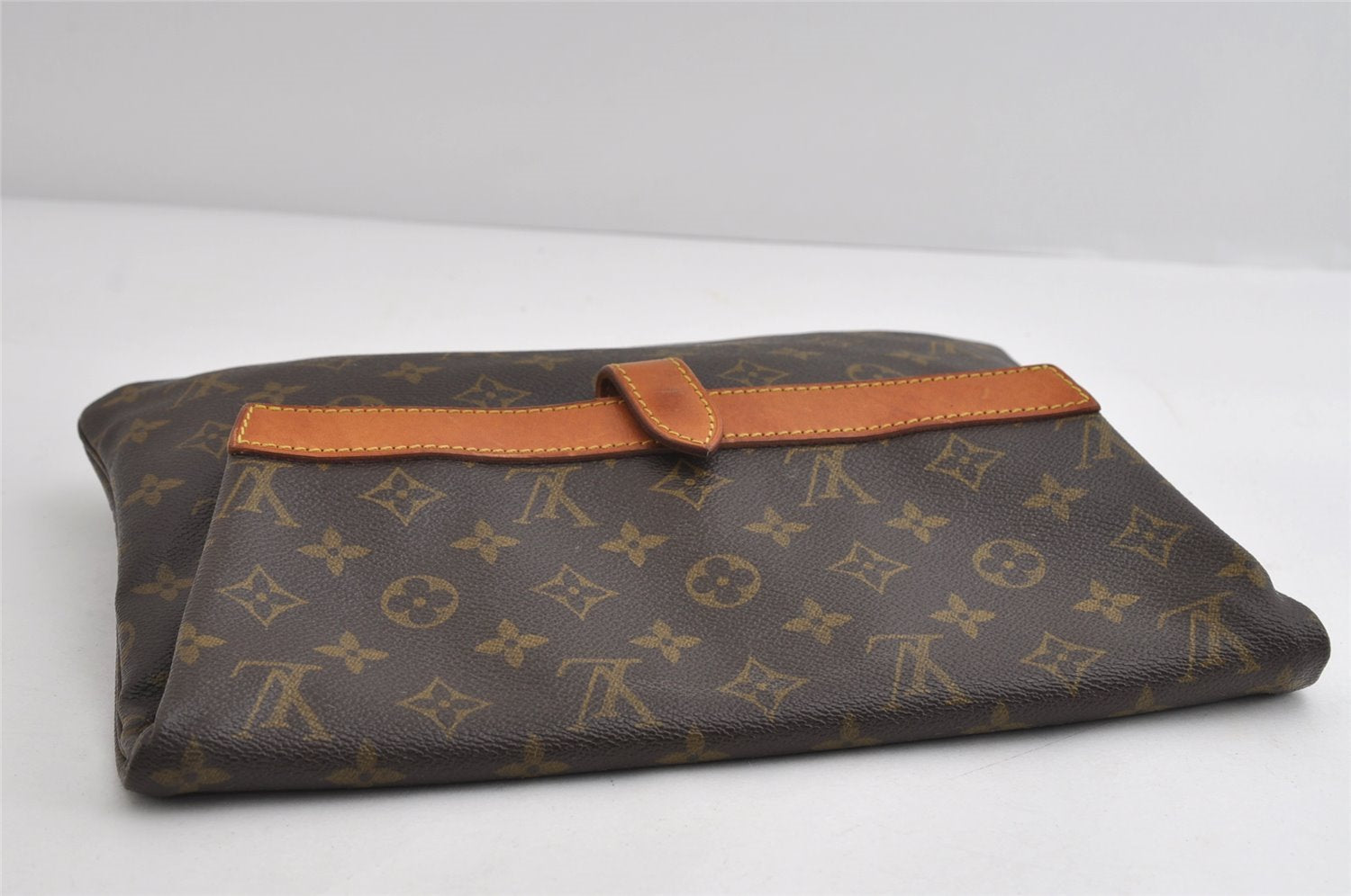 Auth Louis Vuitton Monogram Pochette Pliante Clutch Hand Bag Old Model LV 8297I