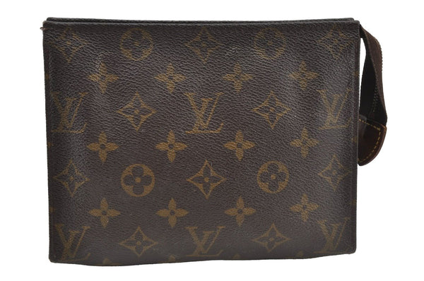 Auth Louis Vuitton Monogram Poche Toilette 19 M47544 Cosmetics Pouch Junk 8298I