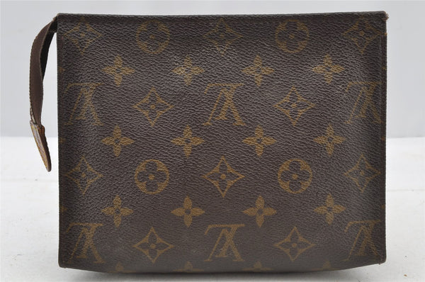 Auth Louis Vuitton Monogram Poche Toilette 19 M47544 Cosmetics Pouch Junk 8298I