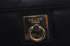Authentic CELINE Vintage Clutch Hand Bag Purse Leather Black 8301J