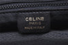 Authentic CELINE Vintage Clutch Hand Bag Purse Leather Black 8301J