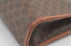 Authentic CELINE Macadam Blason Pattern Clutch Hand Bag PVC Leather Brown 8302J