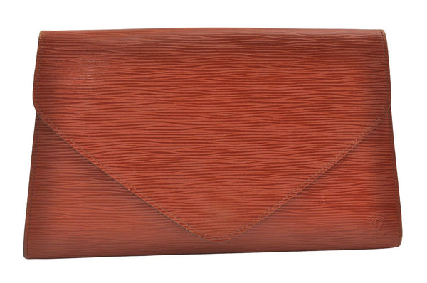 Authentic Louis Vuitton Epi Arts Deco Clutch Bag Brown M52633 LV 8303J