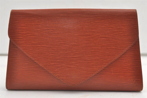 Authentic Louis Vuitton Epi Arts Deco Clutch Bag Brown M52633 LV 8303J
