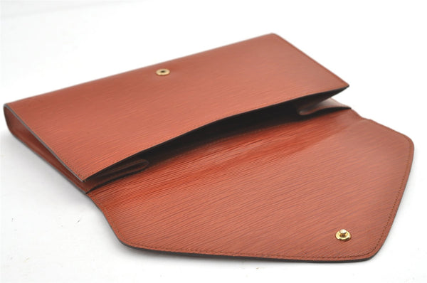 Authentic Louis Vuitton Epi Arts Deco Clutch Bag Brown M52633 LV 8303J