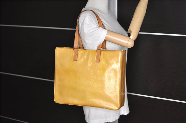 Authentic Louis Vuitton Vernis Columbus Shoulder Tote Bag Yellow M91023 LV 8304J