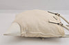 Authentic PRADA Vintage Canvas Leather Hand Tote Bag Purse White 8304M