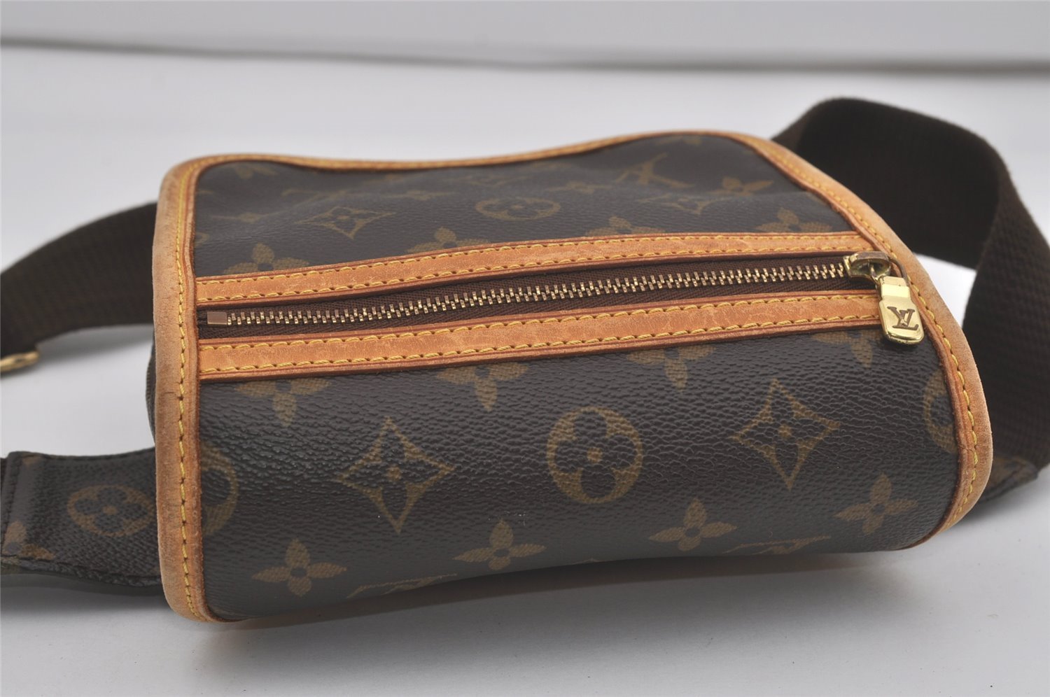 Authentic Louis Vuitton Monogram Bosphore Waist Cross Body Bag M40108 LV 8305I