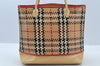 Authentic BURBERRY BLUE LABEL Check Shoulder Hand Bag Leather Beige 8308I