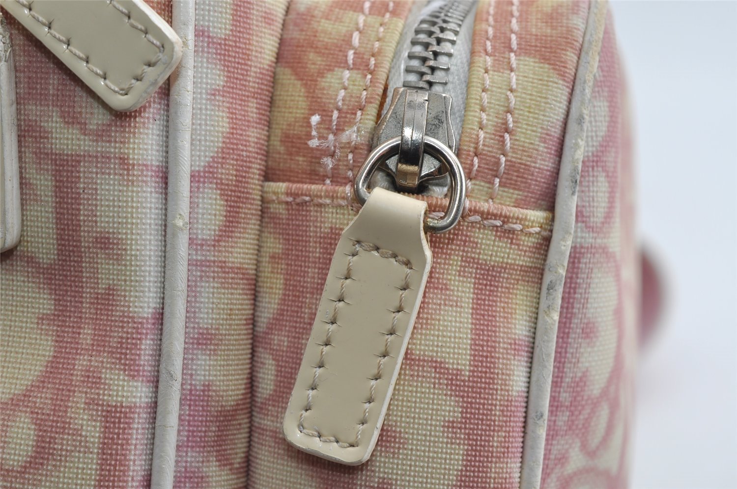 Authentic Christian Dior Trotter No.2 Shoulder Bag PVC Enamel Pink Junk 8310I