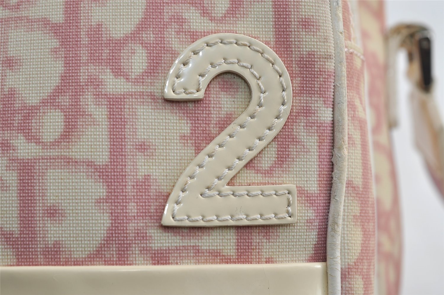 Authentic Christian Dior Trotter No.2 Shoulder Bag PVC Enamel Pink Junk 8310I