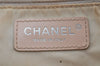 Authentic CHANEL New Travel Line Shoulder Tote Bag Nylon Leather Beige 8310J