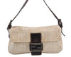 Authentic FENDI Zucca Mamma Baguette Shoulder Bag Canvas Leather Beige 8311J