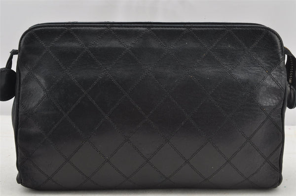 Authentic CHANEL Lamb Skin Bicolore CC Logo Clutch Hand Bag Black Junk 8312I