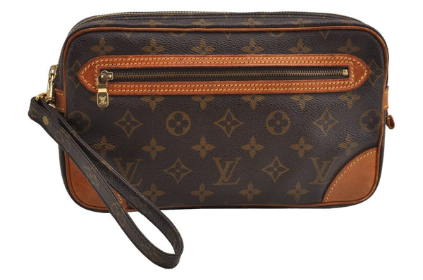 Authentic Louis Vuitton Monogram Marly Dragonne GM M51825 Clutch Hand Bag 8317I