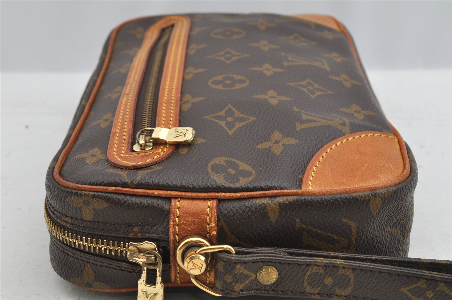 Authentic Louis Vuitton Monogram Marly Dragonne GM M51825 Clutch Hand Bag 8317I