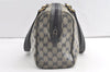 Authentic GUCCI GG Crystal Hand Boston Bag GG PVC Leather 257288 Navy Blue 8317J