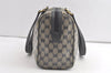 Authentic GUCCI GG Crystal Hand Boston Bag GG PVC Leather 257288 Navy Blue 8317J