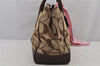 Authentic COACH Signature Shoulder Tote Bag Canvas Leather 11558 Brown 8319J