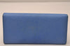 Authentic FENDI Vintage Long Wallet Purse Leather Blue Box 8321J