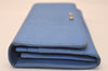 Authentic FENDI Vintage Long Wallet Purse Leather Blue Box 8321J