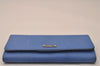 Authentic FENDI Vintage Long Wallet Purse Leather Blue Box 8321J