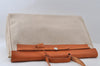 Authentic HERMES Her Bag GM & GM 2Way Tote Bag Canvas Leather White 8322I