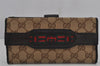 Authentic GUCCI Web Sherry Line Bifold Long Wallet GG Canvas Leather Brown 8322J