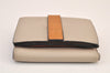 Authentic LOEWE Vintage Anagram Trifold Wallet Purse Leather Beige 8323M