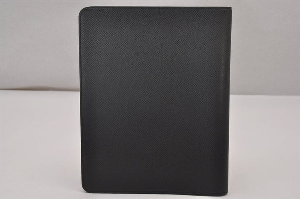 Authentic Louis Vuitton Taiga Agenda Bureau Notebook Cover Black R20409 LV 8324I