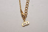 Authentic Christian Dior Gold Imitation Pearl Chain Pendant Necklace Box 8326J