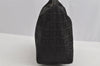 Authentic FENDI Vintage Zucchino Hand Bag Purse Canvas Leather Black 8327I