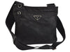 Authentic PRADA Nylon Tessuto Leather Shoulder Cross Body Bag Purse Black 8328I