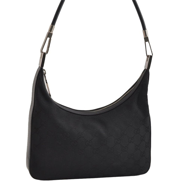 Authentic GUCCI Shoulder Hand Bag Purse GG Canvas Leather 0013812 Black 8329I