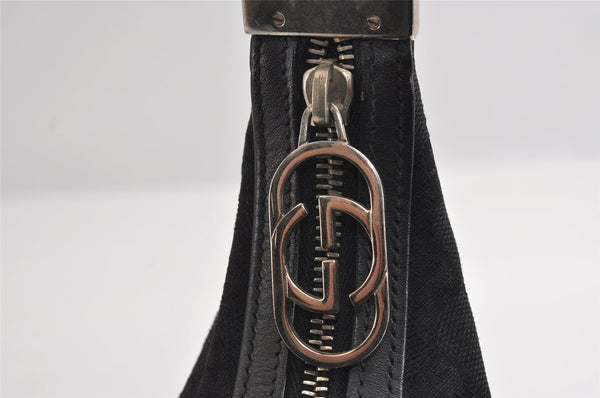Authentic GUCCI Shoulder Hand Bag Purse GG Canvas Leather 0013812 Black 8329I